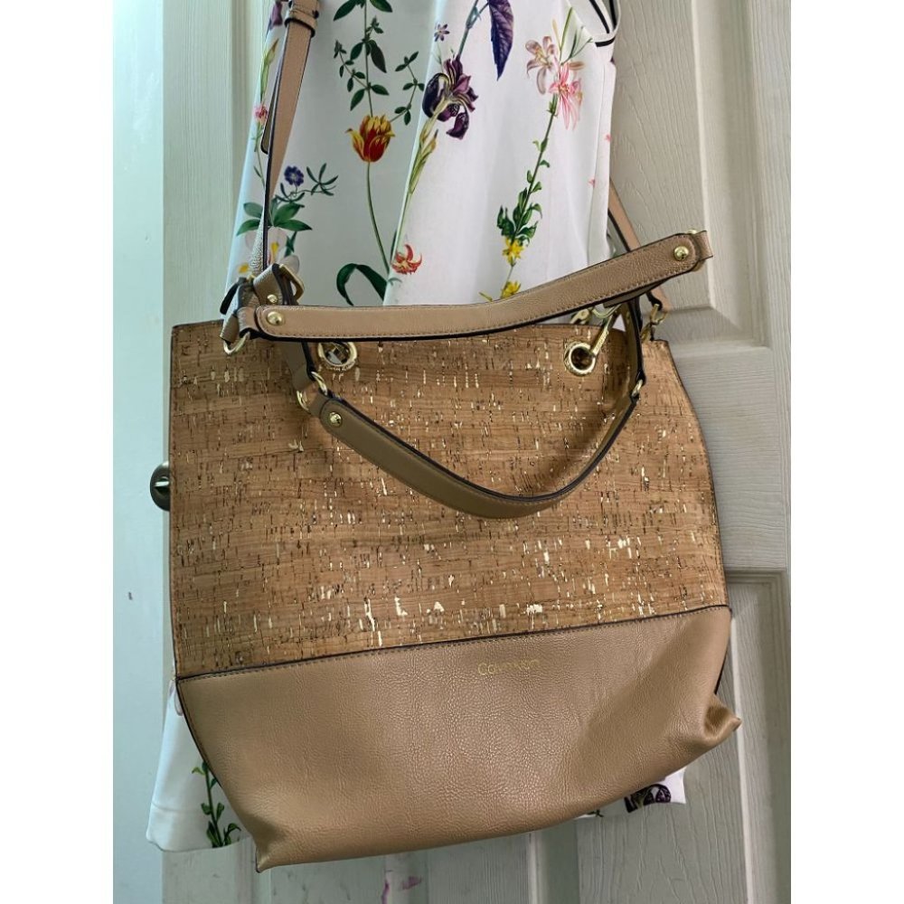 Calvin Klein Tan Large Tote Bag Crossbody Strap - Picture 6 of 12